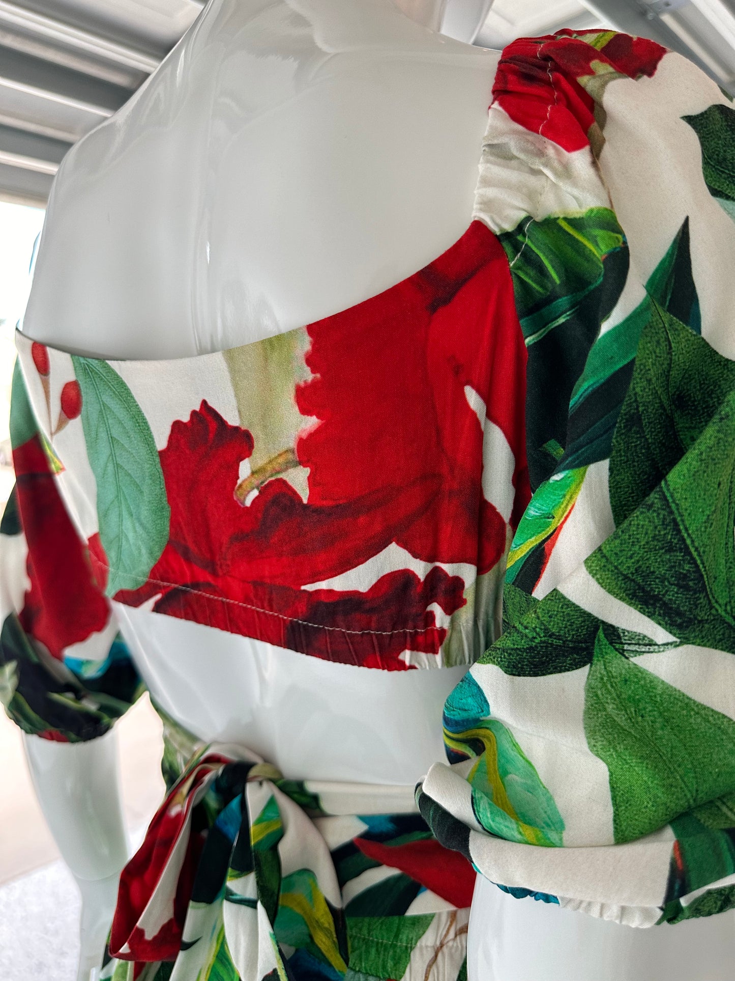 Top Manga Larga India Red