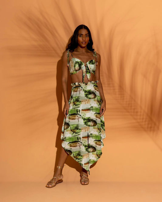 Falda Larga Flor De Lotus